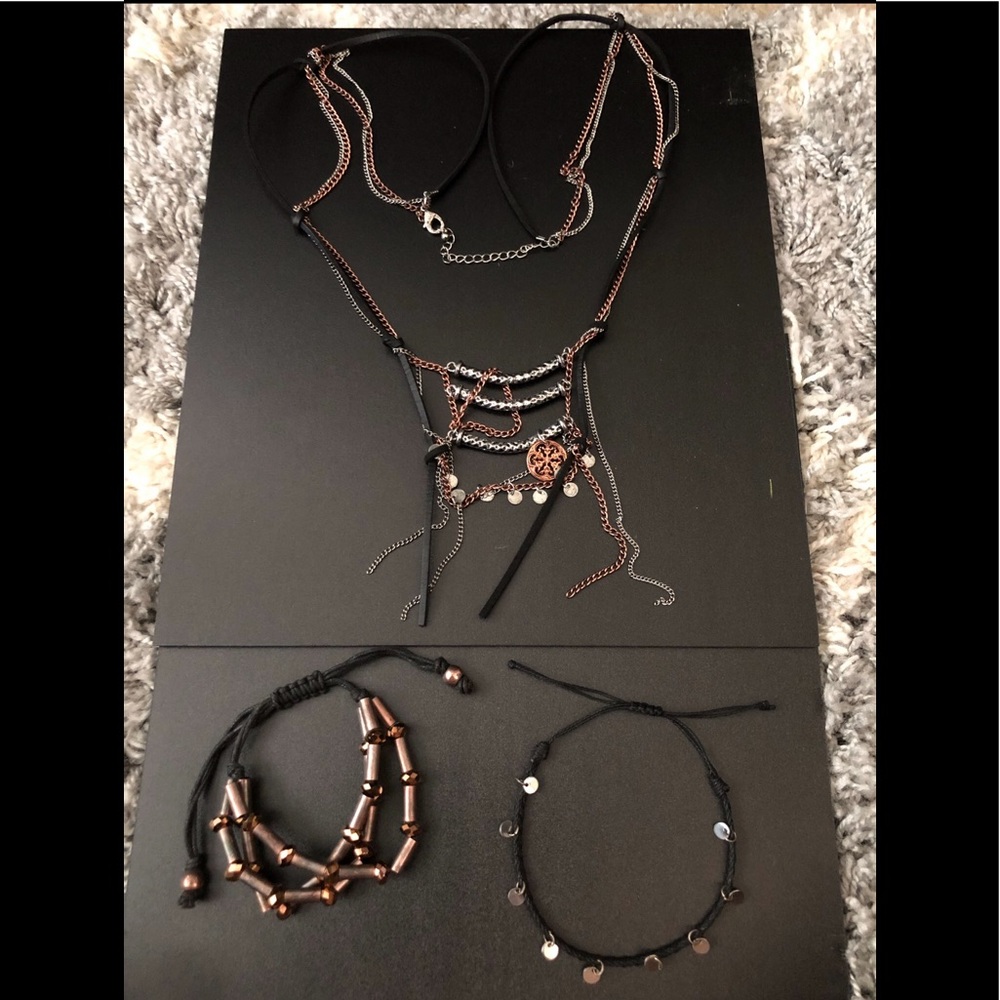 Necklace, bracelet and anklet